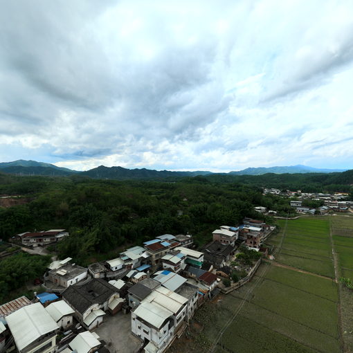 梅州梅县瓜州农田航拍全景图