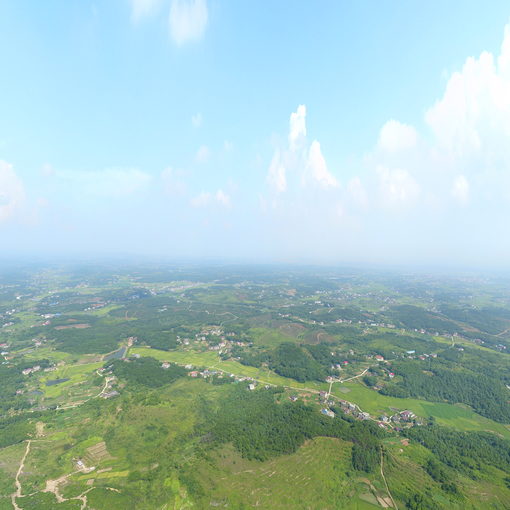 高空俯視美麗的安家灣村