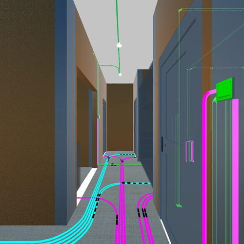 虹桥花园水电方案3D立面图